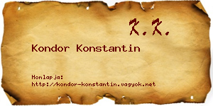 Kondor Konstantin névjegykártya